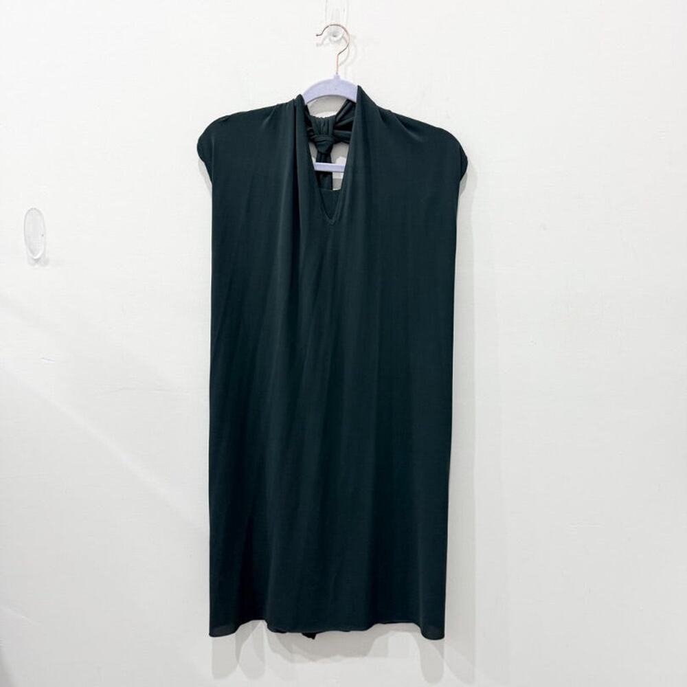 Eres Sleeveless Halter Neck Open Back Fluid Mini Dress Gray Women's Size S/M